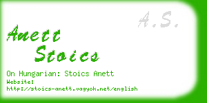 anett stoics business card